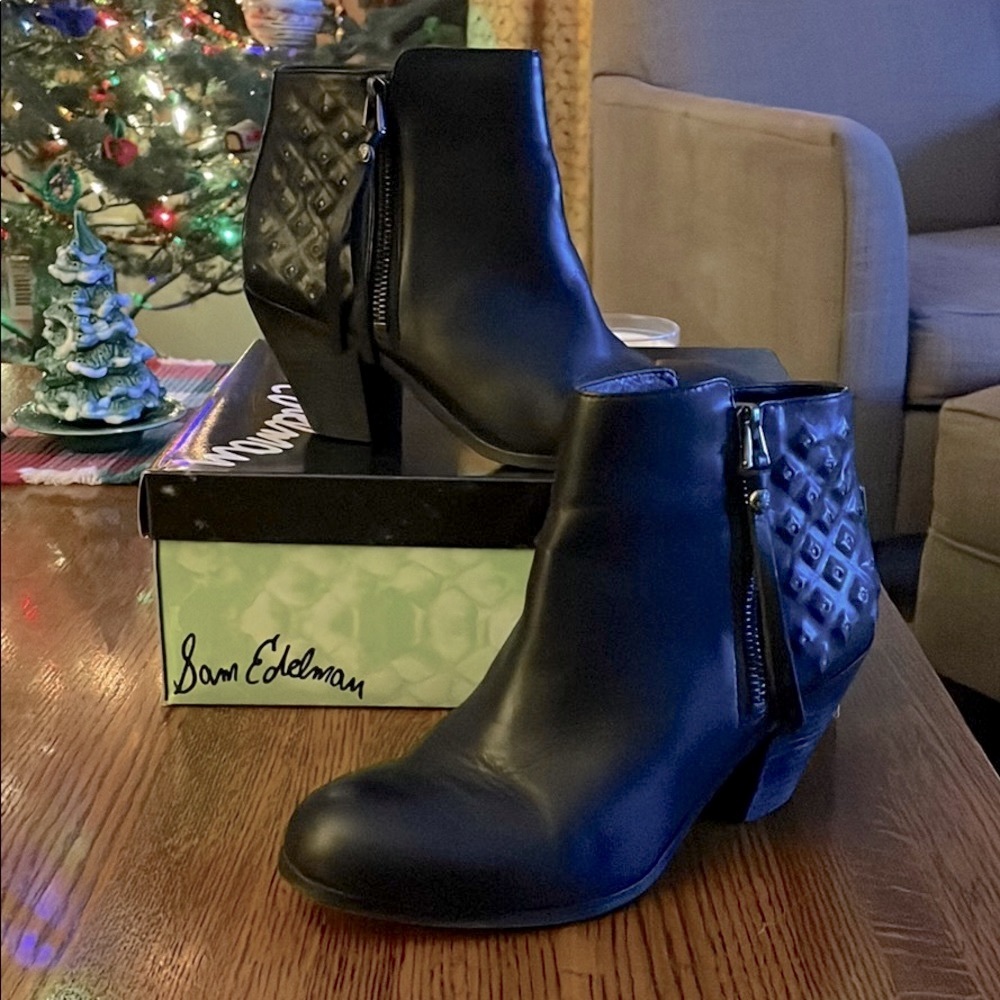 Sam Edelman Black Leather Ankle Boot